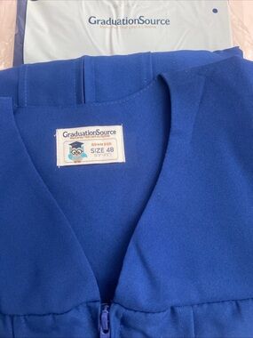 Unisex Matte Blue Graduation Cap and Gown Set